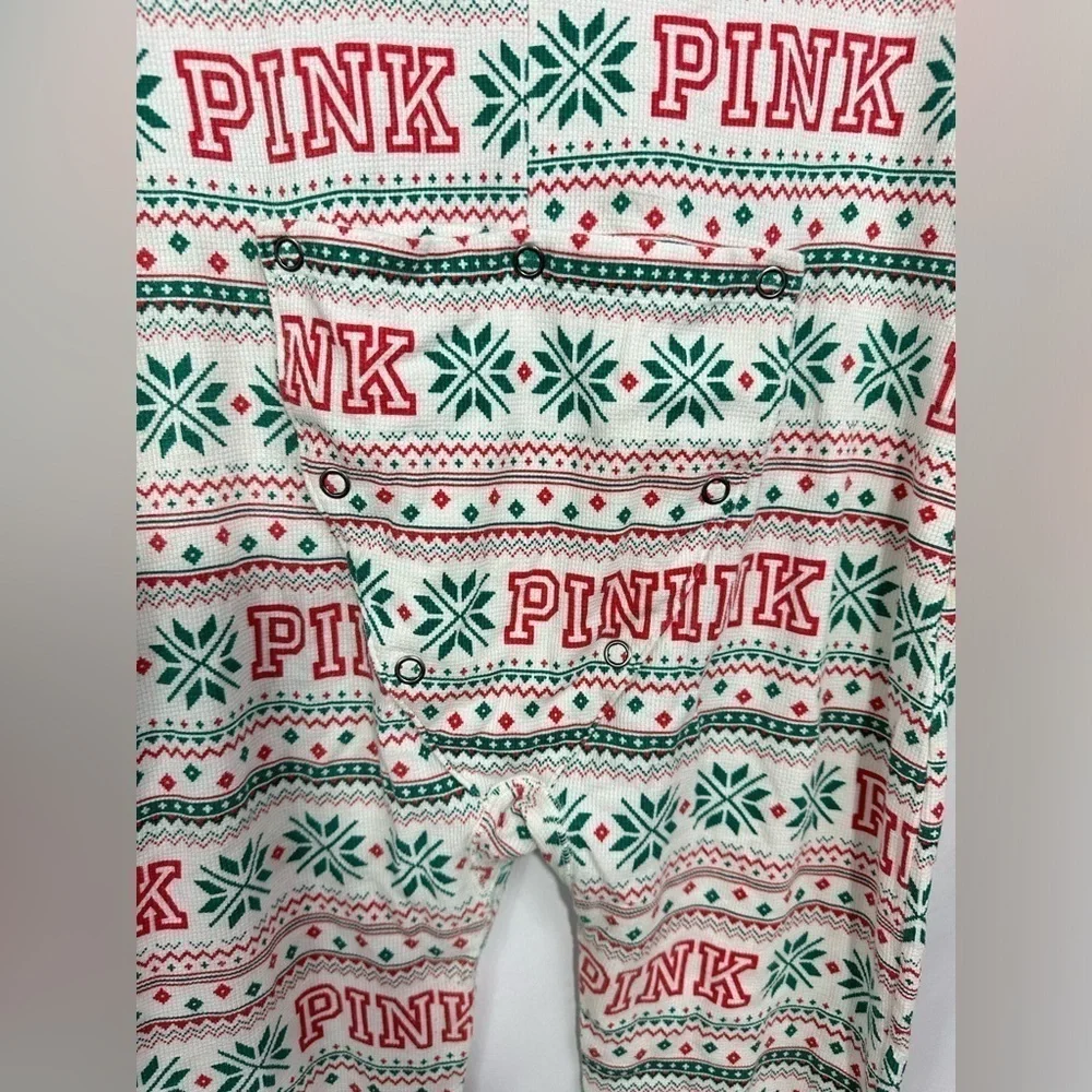 Pink Victoria's Secret Christmas onesie pajamas size L